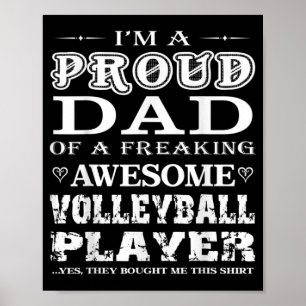 Mens Volleyball I'm a proud Volleyball Dad Gift Poster
