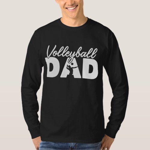 Mens Volleyball Papa Funny Volleyball Dad Father T_Shirt