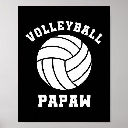 Mens Volleyball Papaw Grandpa Matching Family Poster