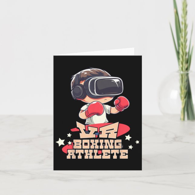 Mens Vr Boxing Athlete Virtual Reality Gamer Graph Card (Front)