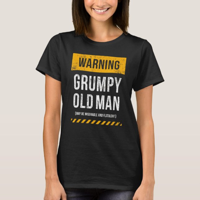 Mens 'warning Grumpy Old Man' Tee (Front)