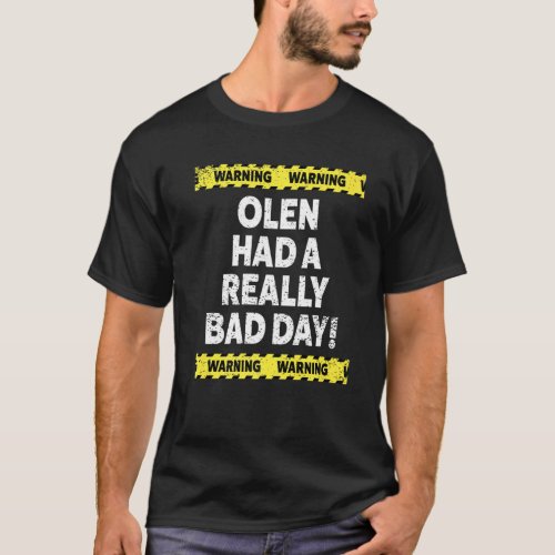 Mens Warning Olen Had A Really Bad Day Mood Grumpy T_Shirt