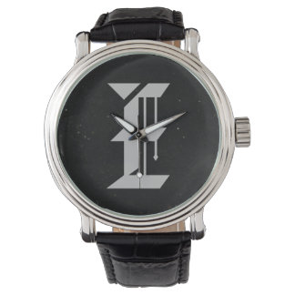 Men's Watch Featuring Cast Iron Look and Initial
