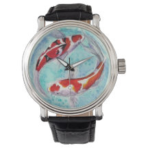 Mens watch. Japanese Koi Karp Design