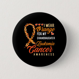 Mens Wear Orange For Granddaughter Leukemia Cancer Button