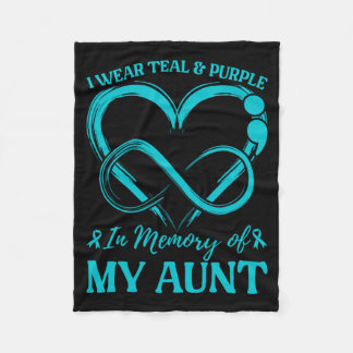 Mens Wear Teal Purple In Memory Of Aunt Fleece Blanket