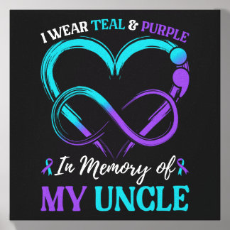 Mens Wear Teal Purple In Memory Of Uncle Canvas Photo Tile