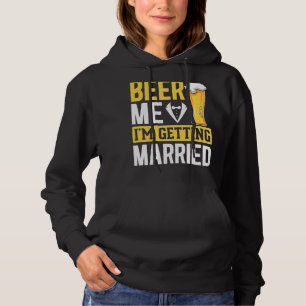 Mens Wedding Groom Drinking Beer Marriage  Bachelo Hoodie