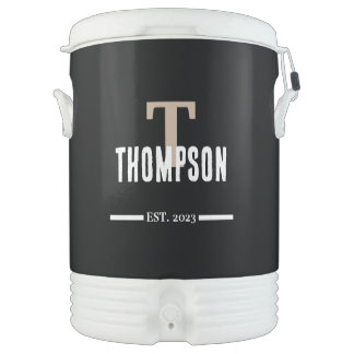 Mens Wedding Monogram Beverage Cooler