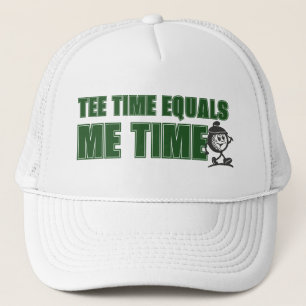 Mens Weekend Scramble Golf Dad Tee Time Equals Me  Trucker Hat