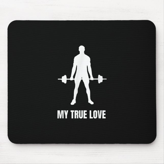 Mens Weightlifter Barbell Training Workout Outfit Mouse Pad (Front)