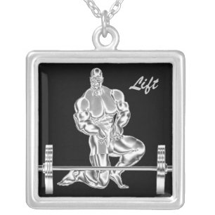Mens Weightlifting Necklace