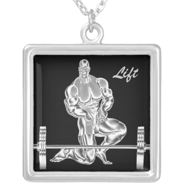 Mens Weightlifting Necklace (Front)