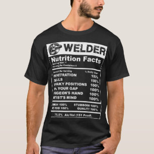 Mens Welder Nutrition Facts Welder T-Shirt