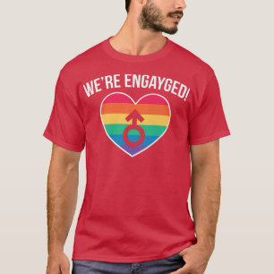 Mens Were Engayged Lgbt Gay Marriage Groom1808 T-Shirt