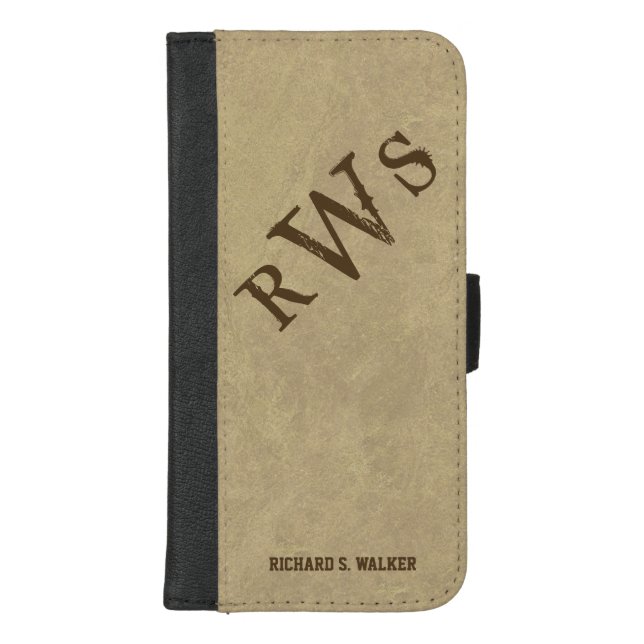Mens Western Rustic Monogram iPhone Wallet Case (Front)