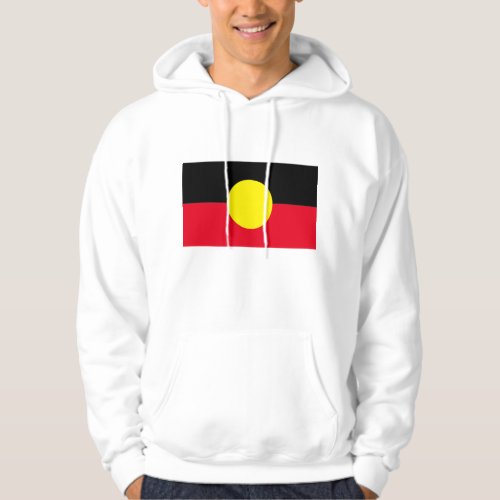 mens white Aboriginal flag hoodie