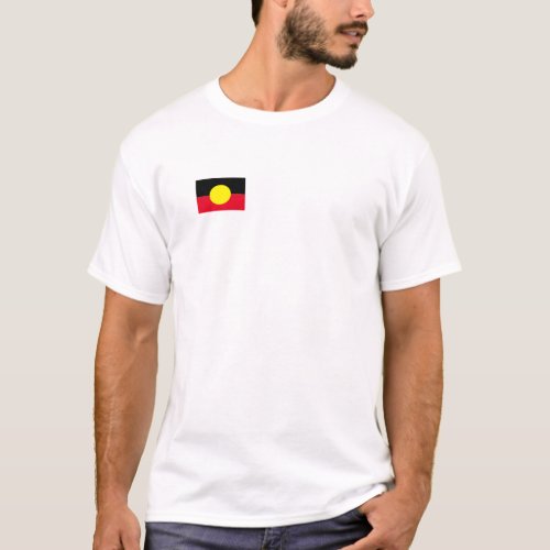 mens white Aboriginal flag shirt