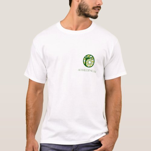 Mens White Basic Atheopagan Tee