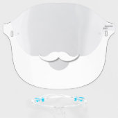 Men's White Beard Face Shield (Front w/Glasses)