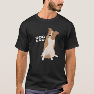 Mens White & Red Merle Border Collie Dog Dad Man T-Shirt