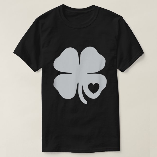 Mens White Shamrock Heart Irish St Patricks Day Gi T-Shirt (Design Front)