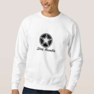 Mens White Sweatshirt Jumper Stay Humble.