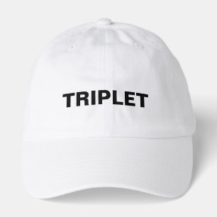 Mens White Triplet Logo  Hat