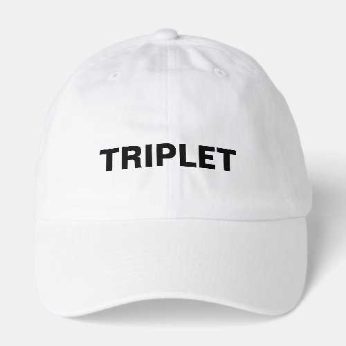 Mens White Triplet Logo  Hat