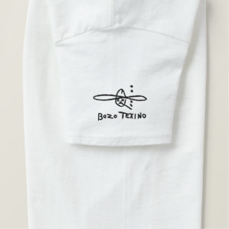 men's white tshirt with embroidered bozo texino