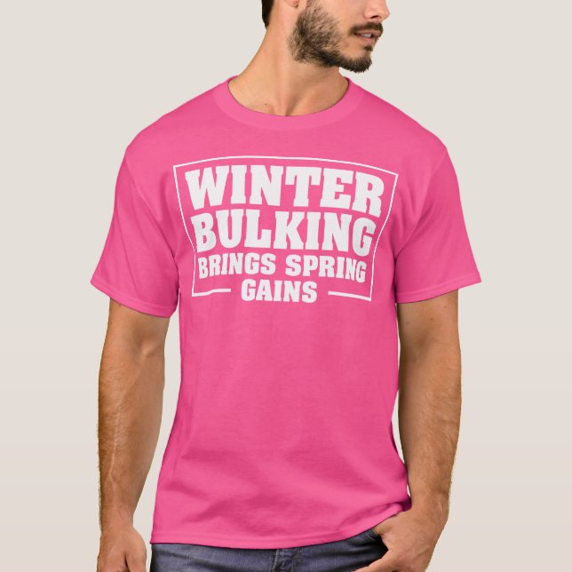 Mens Winter Bulking Funny Weight Lifting Bodybuild T-Shirt (Front)
