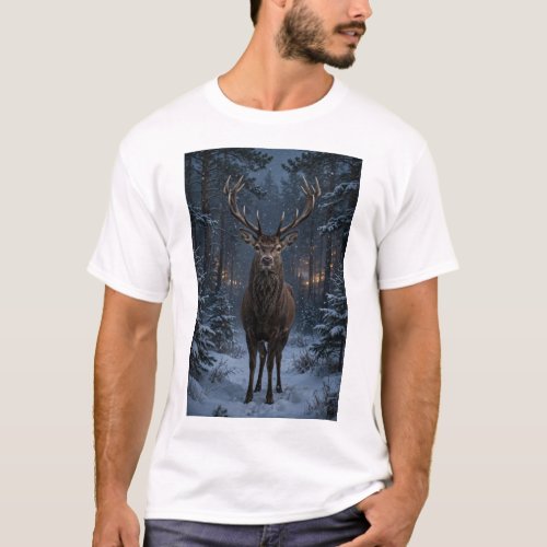 Men's Winter Deer Forest T-Shirt