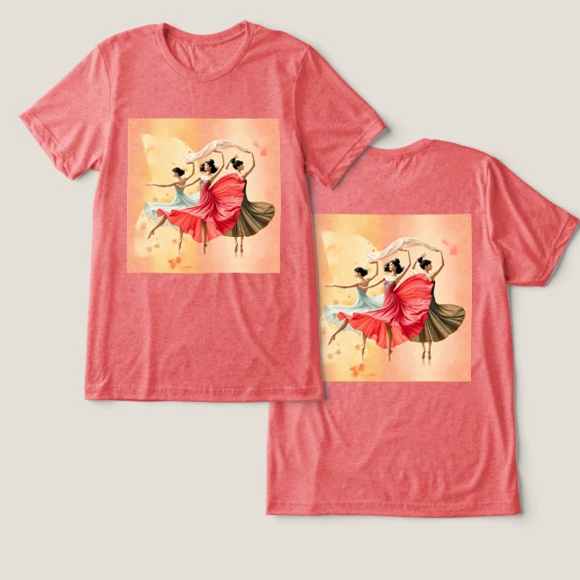 Men's Women Dancing Triblend T-Shirt Tri-Blend Shirt (Design Front & Back)