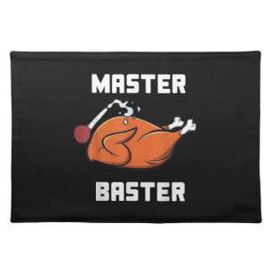 Mens Women Master Baster Funny Turkey Baster Thank Cloth Placemat