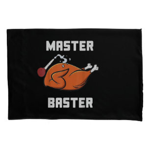 Mens Women Master Baster Funny Turkey Baster Thank Pillow Case