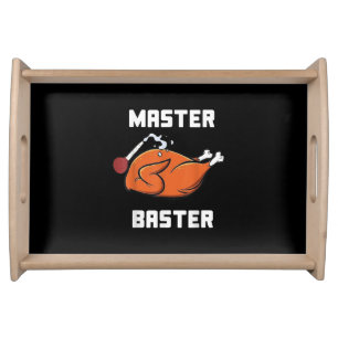 Mens Women Master Baster Funny Turkey Baster Thank Serving Tray