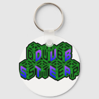 Mens Womens 3D Neon Cubes logo DUBSTEP Keychain