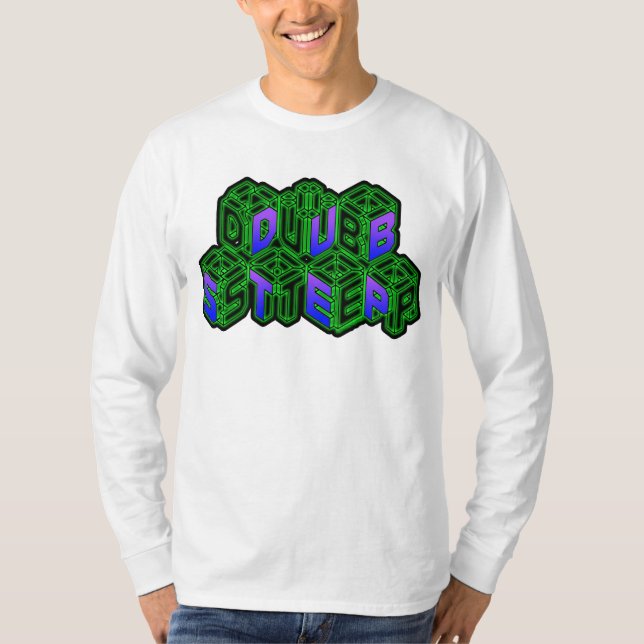 Mens Womens 3D Neon Cubes logo DUBSTEP T-Shirt (Front)