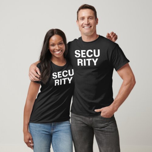 Mens Womens Front  Back Print Unisex Security T_Shirt