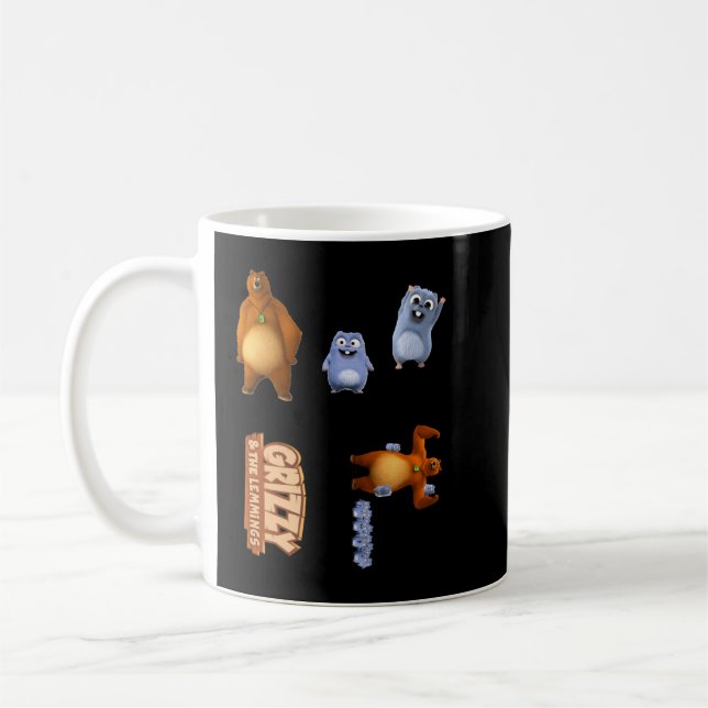 Mens Womens Grizzy And Lemmings Funny Kids Gift Ca Coffee Mug (Left)