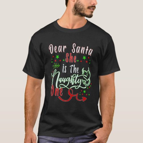 Mens Womens Matching Christmas Outfit For Couples T_Shirt