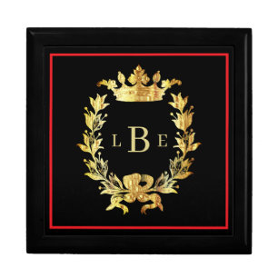 Men's Women's Monogram Royal EmblemJewerly Box