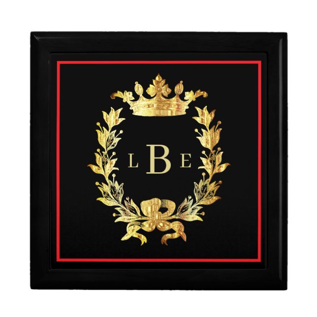Men's Women's Monogram Royal EmblemJewerly Box (Front)