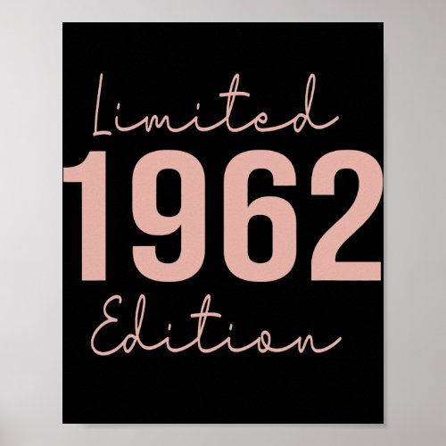 Mens Womens Vintage 1962 Limited Edition Born In Poster