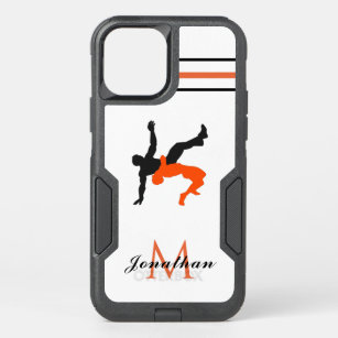 Mens Womens Wrestling Fight Custom Name & Initial  OtterBox Commuter iPhone 12 Case