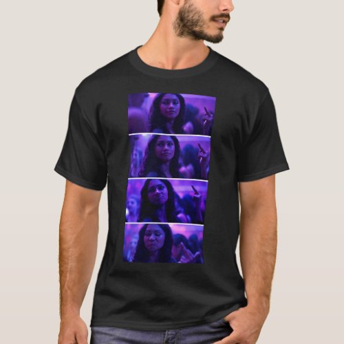 Mens Womens Zendaya Euphoria Middle Finger Collage T_Shirt