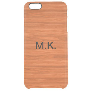 Men's Wood Grain Look Clear iPhone 6 Plus Case