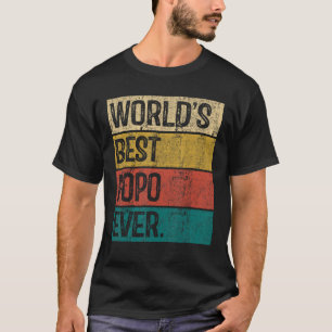 Mens World s Best Popo Ever Vintage Dad Father s D T-Shirt