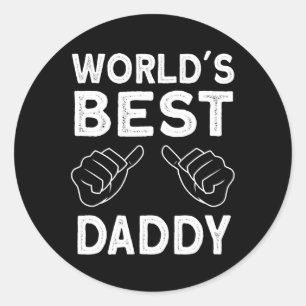 Mens Worlds Best Daddy New Dad Soon To Be Dad Classic Round Sticker