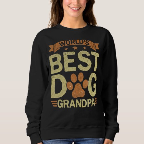 Mens Worlds Best Dog Grandpa Doggy Puppy  Grandpa Sweatshirt